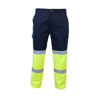 DNC 2TONE BIOMOTION TAPED CARGO PANTS - Navy/HiVis Yellow