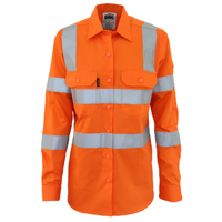DNC Ladies HiVis L/W Cotton VIC Rail CSR Shirt - Orange
