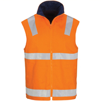 DNC HiVis Cotton Drill Reversible Vest with Generic R/Tape - Orange/Navy