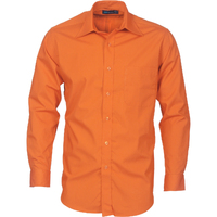DNC Mens Premier Poplin Business Shirts - Long Sleeve - Rust