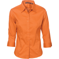 DNC Ladies Premier Stretch Poplin Business Shirts - 3/4 Sleeve - Rust