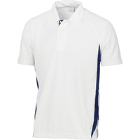 DNC Adult Cool-Breathe Contrast Polo - White/Navy