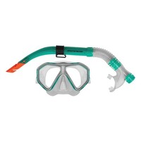 Mirage Caribbean Silitex Adult Mask & Snorkel Set Green