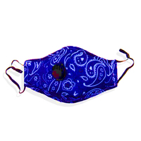 FIND™ Face Mask with Filter Navy Blue Paisley Cotton