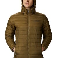 Columbia Mens Powder Lite Hooded Insulated Jacket New Olive Brown