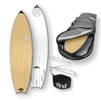 FIND™ Speedsta 6'0" Bamboo Surfboard + Cover + Leash Package