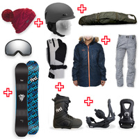 FIND™ Skull Sidewall Snowboard Package with Realm Lace Boot and TRACTION Binding + Women Head to Toe Package