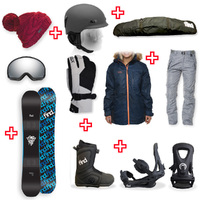 FIND™ Skull Sidewall Snowboard Package with Realm ATOP Cable Boot and TRACTION Binding + Women Head to Toe Package