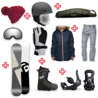 FIND™ Turbo Capped WIDE Snowboard Package with Realm Lace Boot and TRACTION Binding + Women Head to Toe Package
