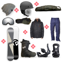 FIND™ Turbo Capped WIDE Snowboard Package with Realm ATOP Cable Boot and TRACTION Binding + Men Head to Toe Package