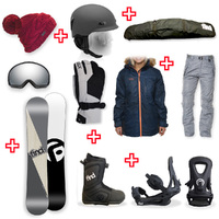 FIND™ Turbo Capped WIDE Snowboard Package with Realm ATOP Cable Boot and TRACTION Binding + Women Head to Toe Package