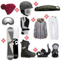 FIND™ Turbo Capped WIDE Snowboard Package with Realm ATOP Cable Boot and TORK Binding + Women Head to Toe Package