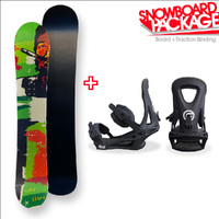 CUBA Snowboard 154cm Libre Green Twin Tip Camber Sidewall Snowboard Package with  Traction Bindings