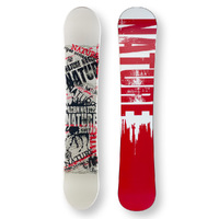NATURE Snowboard 148cm B/W & Red Twin Tip Camber Capped