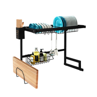 Dish Drying Rack Over Sink Stainless Steel Dish Drainer Organizer 2 Tier - 65CM