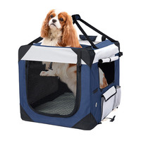 Pet Carrier Bag Dog Puppy Spacious Outdoor Travel Hand Portable Crate - Blue - XL